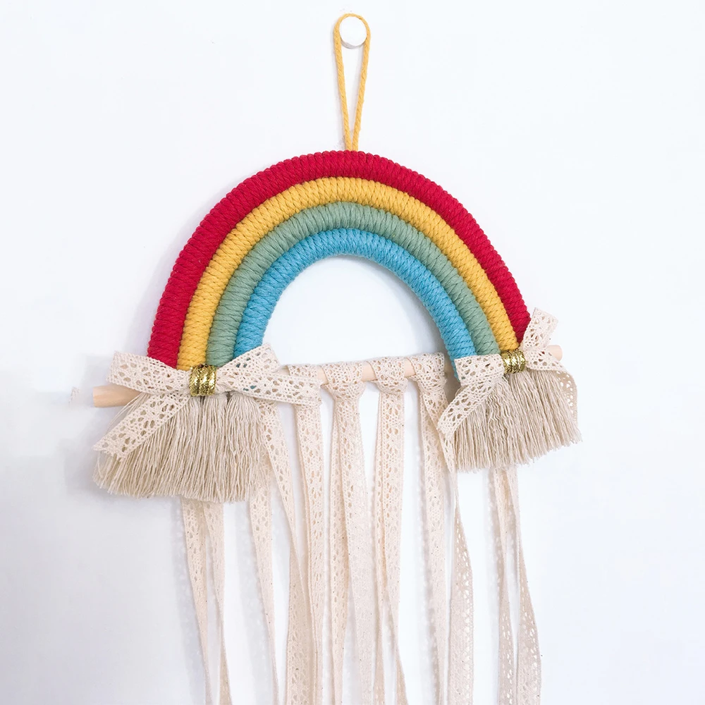 Kawaii Dievčatá Izba Dekor Ručné Rainbow Vlásenky Vlasy Clip Držiak Skladovanie Organizátor Stene Visí Dekor Deti Spálne Dekorácie