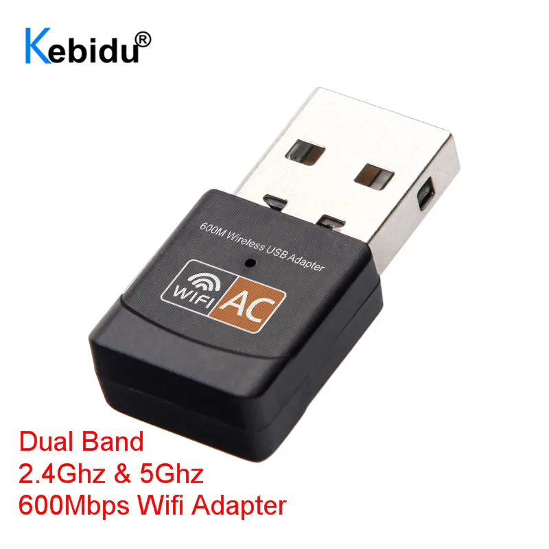 Kebidu 2,4 GHz, 5 ghz USB WiFi Sieťová Karta Wifi Adaptér 600mbps Antény Wifi 802.11 b/n/g/ac podpora Windows, Mac Pre Notebook