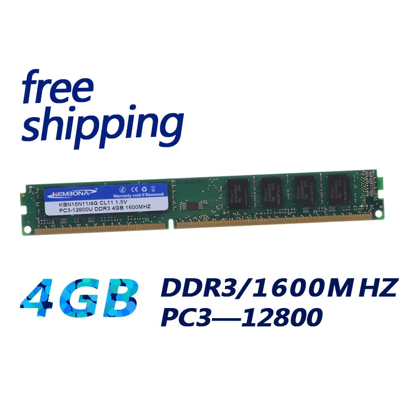 KEMBONA 4GB ddr3 1600 MHZ P12800 RAM ploche Pamäte DDR3 1600 4gb pôvodné longdimm