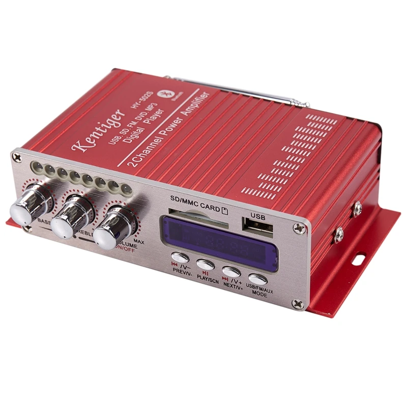Kentiger Hy-502S 2 kanály Bluetooth, Hi-Fi, Super Bass Výstupný Výkon Stereo Zosilňovač S Diaľkový ovládač Usb/Sd Prehrávač, Fm Rádio