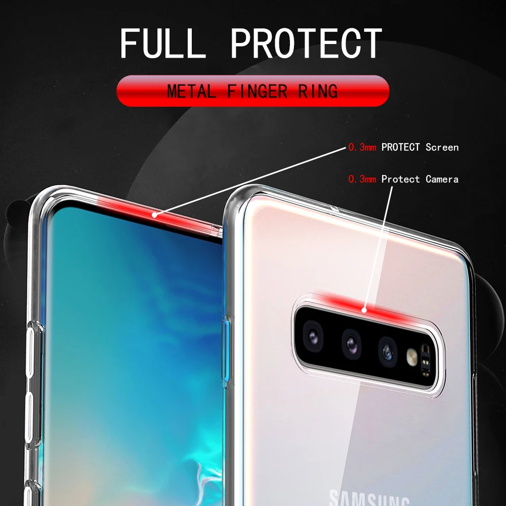 KEYSION puzdro Pre Samsung Galaxy s rezacím zariadením S10 5G S10 S9 S8 Plus Poznámka 9 8 A7 A9 2018 S10e M20 M30 Kryt Mäkký Silikónový Krúžok Držiak Coques