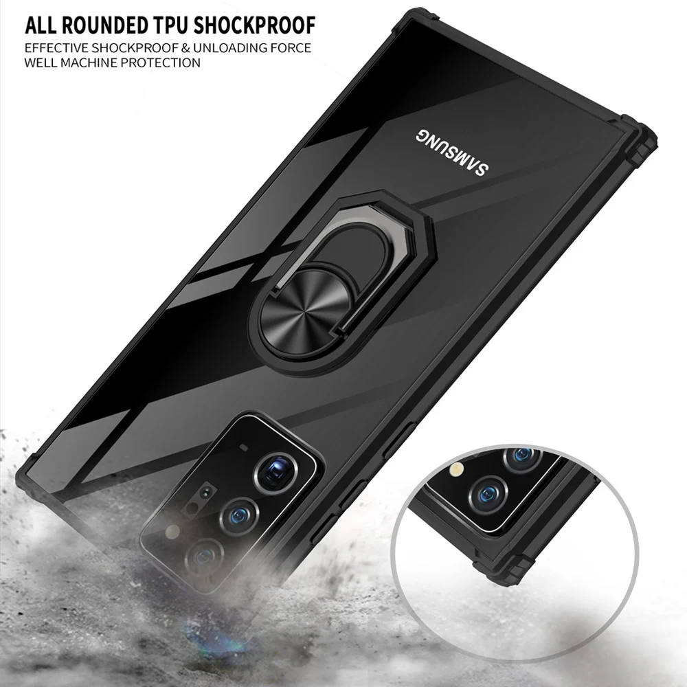 KEYSION Shockproof obal Pre Samsung Poznámku 20 Plus 10 Lite Transparentný Krúžok Kryt Telefónu Galaxy S20 Ultra S10+ A51 A71 A50 A70