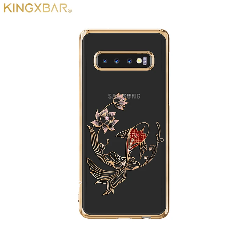 Kingxbar Diamond Kryt Pre Samsung Galaxy s rezacím zariadením S10 Plus Luxusné SWAROVSKI Element Kryštály Drahokamu obal Pre Samsung S10 Jasné Prípady