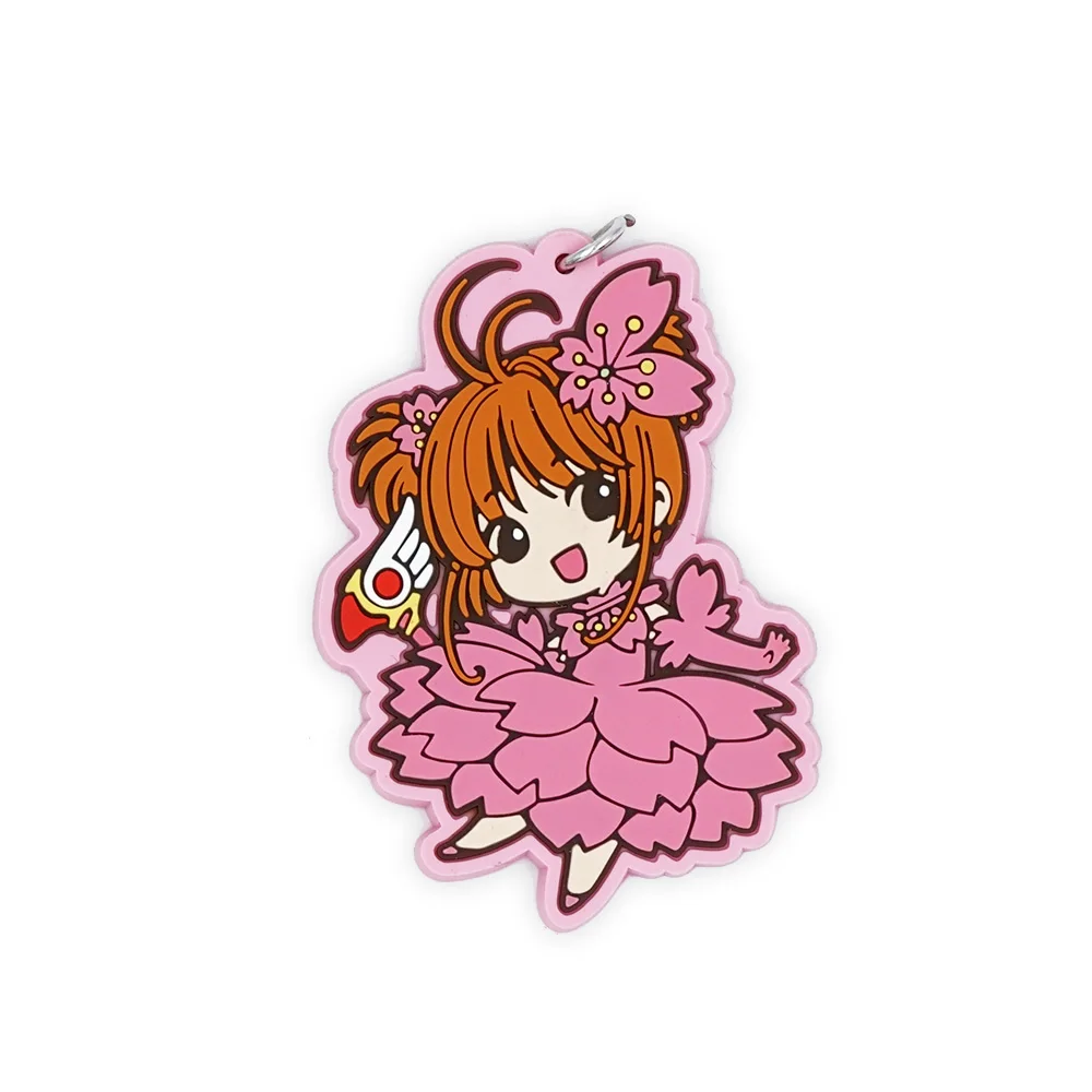KINOMOTO SAKURA Anime CARDCAPTOR SAKURA Ružová Gumy Keychain
