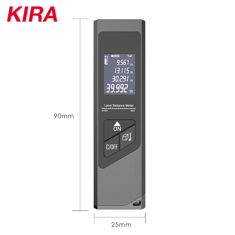 KIRA 40M Smart Digitálny Laserový Merač Vzdialenosti Rad Prenosných USB Nabíjanie Diaľkomer Mini Ručné Meranie Vzdialenosti Meter