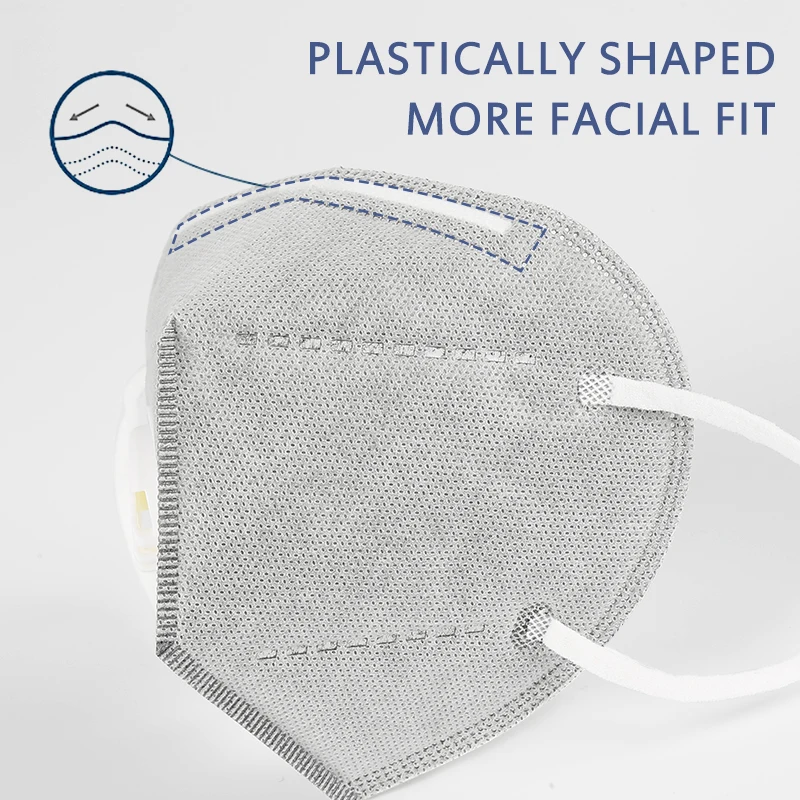 KN95 S Dýchaním brány Mascarillas Respirátor opätovné použitie 4 Vrstvy s filtrom Ochrana Proti prachu Masky na Tvár, Ochranné handričkou maska
