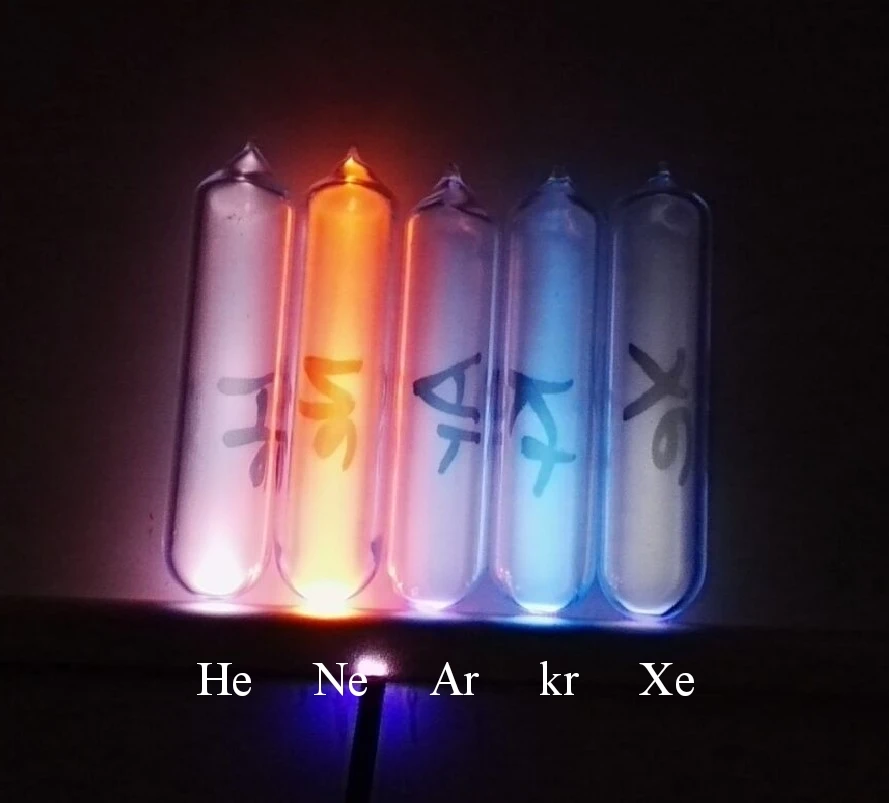 Kompletná Sada 8 Plyn v Ampulkách Hélium Neon Argón Xenon Krypton, Kyslík, H2, N2