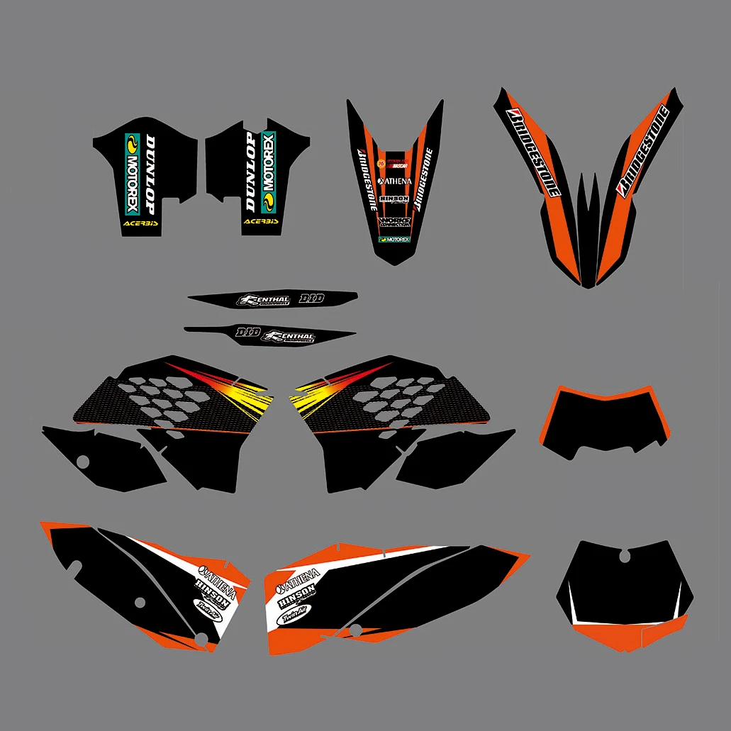Kompletné Motocross Odtlačkový Nálepky Grafické Držiak pre KTM 125 250 300 350 400 450 SX SXF-F SX 2007-2010 V V V-F 2008 2009 2010 2011