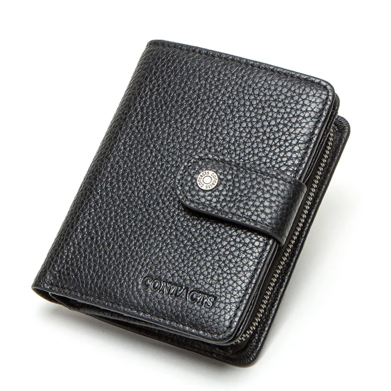 KONTAKT JE originálne kožené RFID blokovanie mužov peňaženky krátke peňaženky mincu kabelku muž malé hasp walet držiteľov karty muž cuzdan
