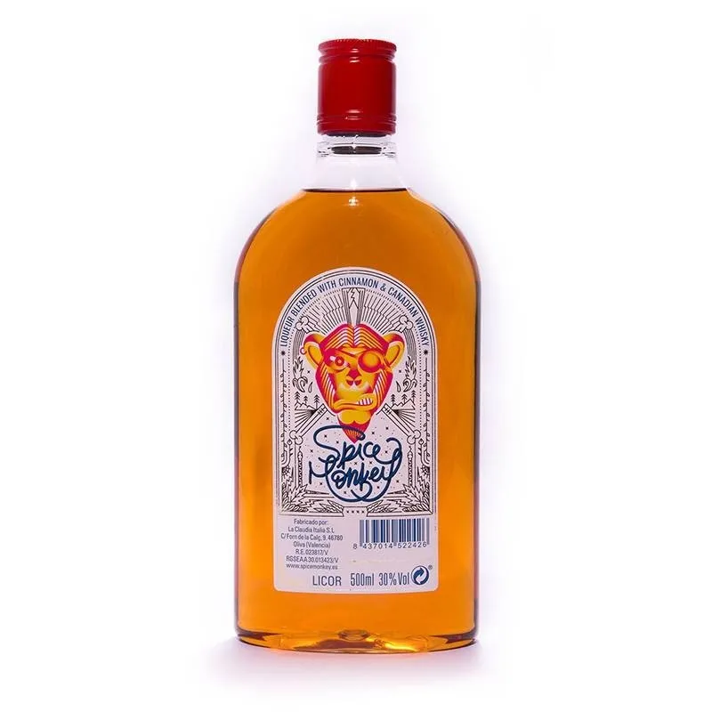 Korenie Opice whisky so škoricou a chilli, plastové fľaše a 0,5 L