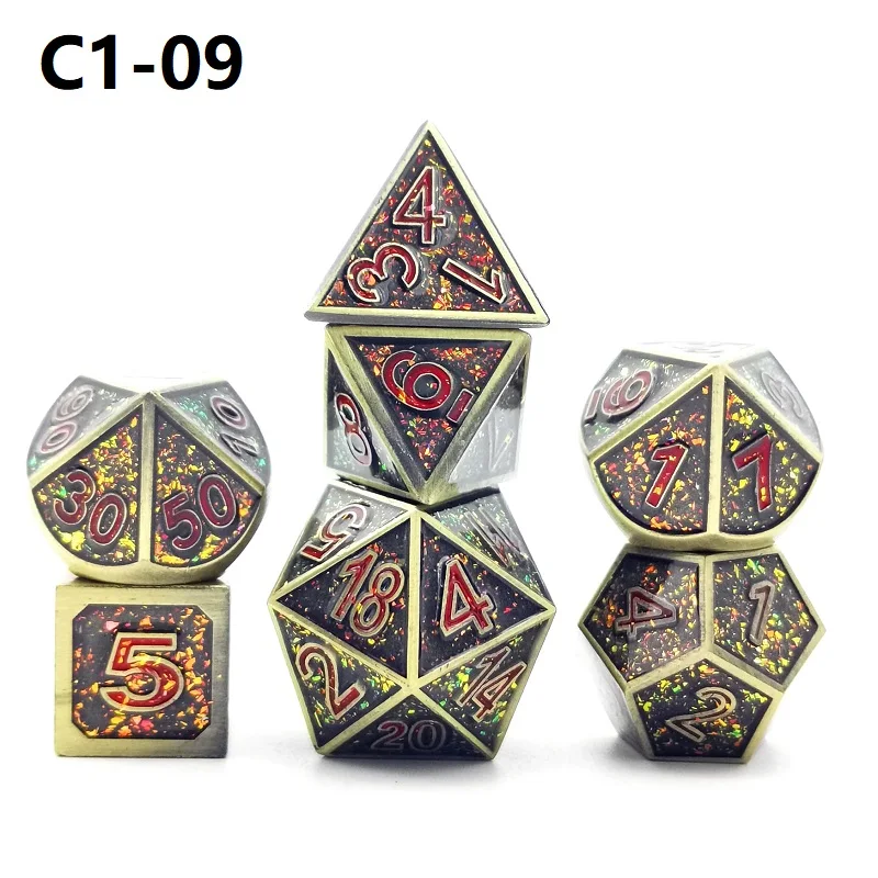 Kovové kocky nastaviť polyhedral rpg kocky kovové dnd kocky d6 d10 d20 dados dobbelstenen hrá kocky rol 2020 Nové upscale hra kockách