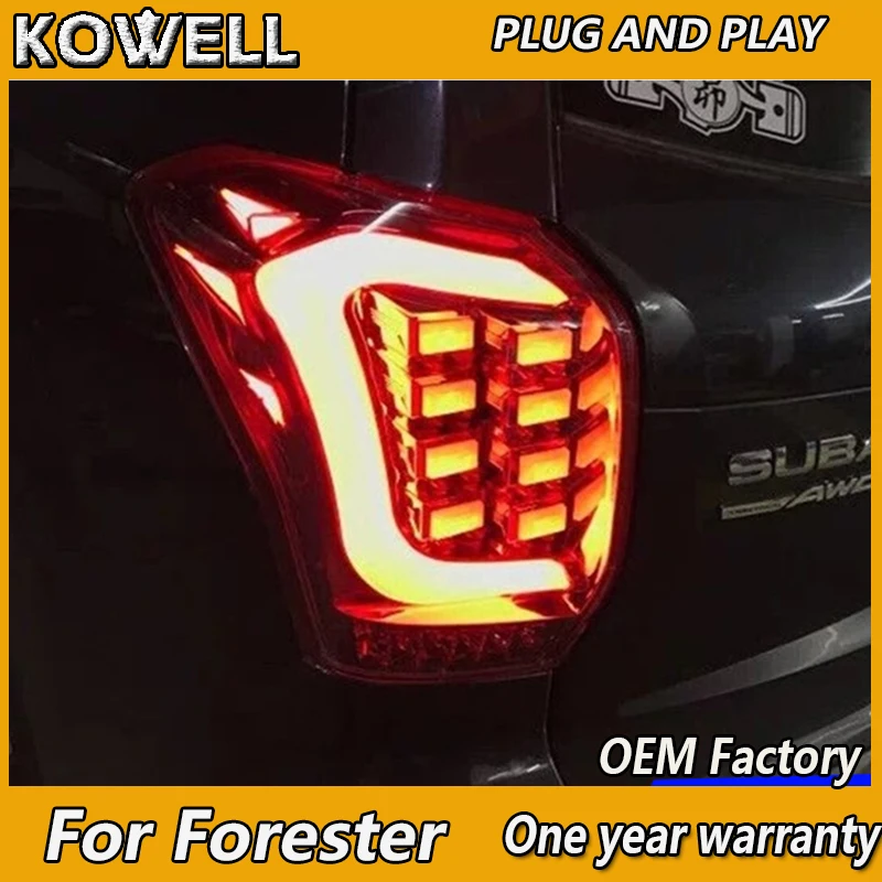KOWELL Auto Styling Pre Subaru Forester 2013 2016 zadné svetlá, Full LED zadné Svetlo, Zadné Lampy DRL+Brzdové+Park+Signál