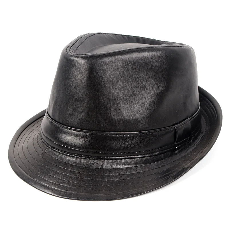 Kožené Fedora Klobúk Mužov Nové Jeseň 2020 Bežné Zimné Krátky Okraj Retro Ženy Vintage plstený klobúk panama Jazz Hat Mens Klobúky Gentleman