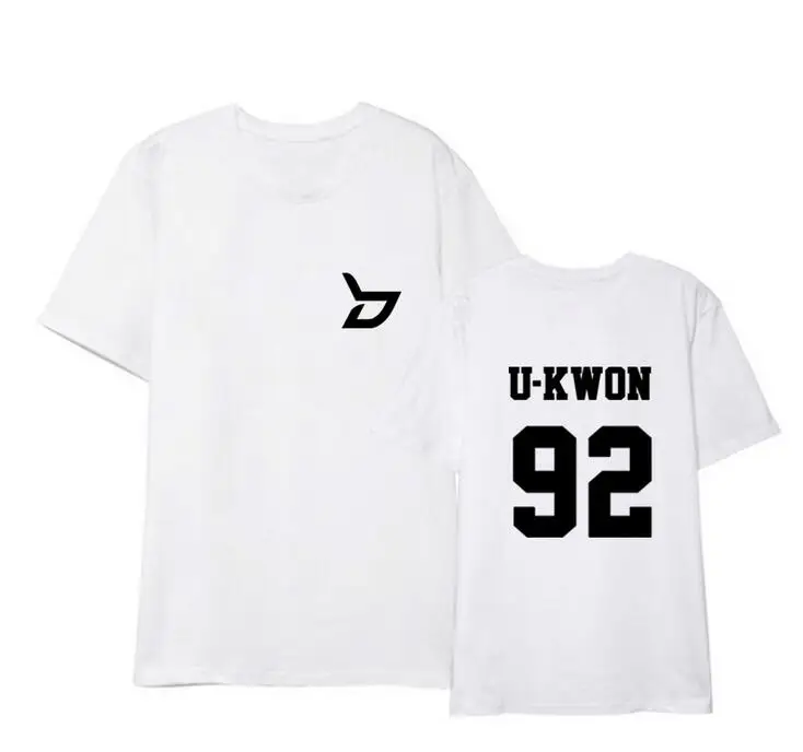 Kpop blok b koncert rovnaké logo a meno člena tlač krátke rukáv tričko na leto unisex o krk voľné blok b t-shirt