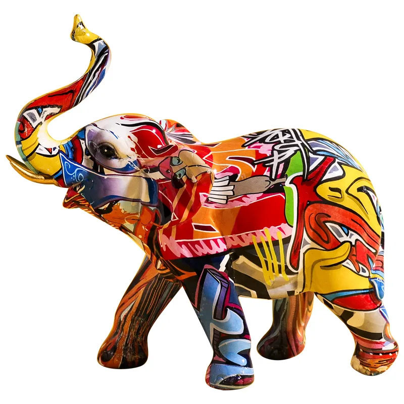Kreatívne Maľované Farebné Slon Živice Plavidlá Ornament Domov Obývacia Izba Víno Kabinet Verandu Víno Kabinet Dekorácie