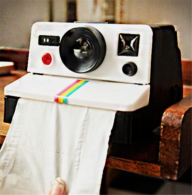 Kreatívne Retro Polaroid Fotoaparát Tvar Inšpirovaný Tkaniva Boxy/ Toaletný Papier Držiak Na Okno Kúpeľňových Doplnkov