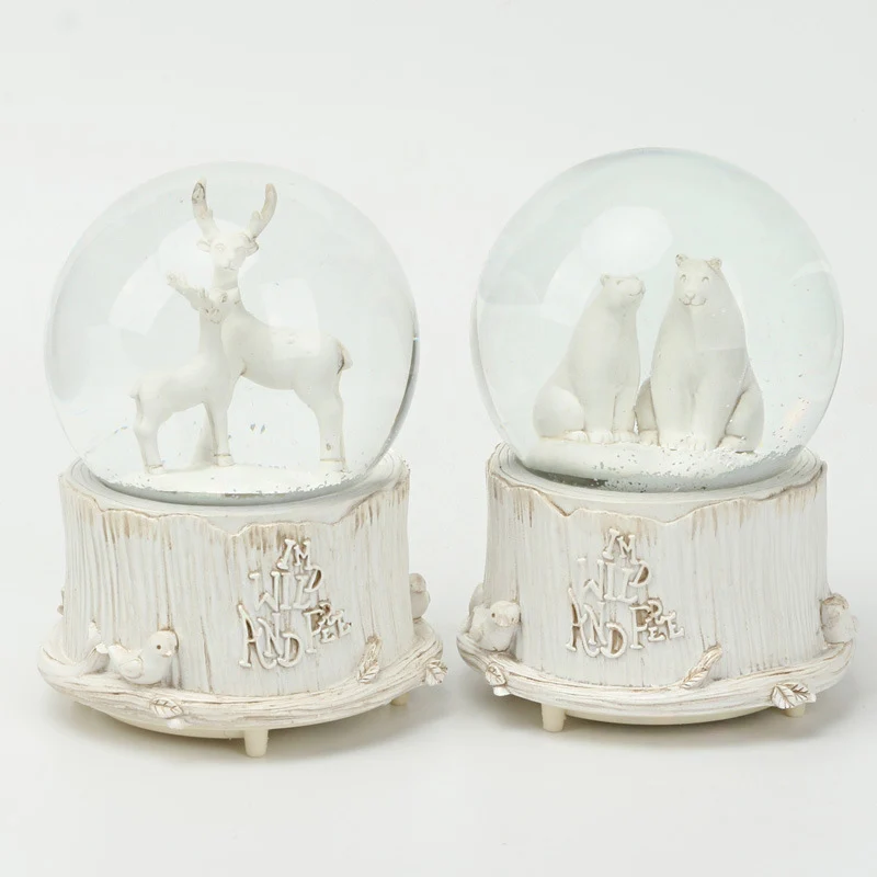 Kreatívne Roztomilý Medveď, Jeleň Snow Globe Krištáľová Guľa Rotujúca Music Box Vianočné Dekorácie Pre Domov Domáce Dekorácie Accssories