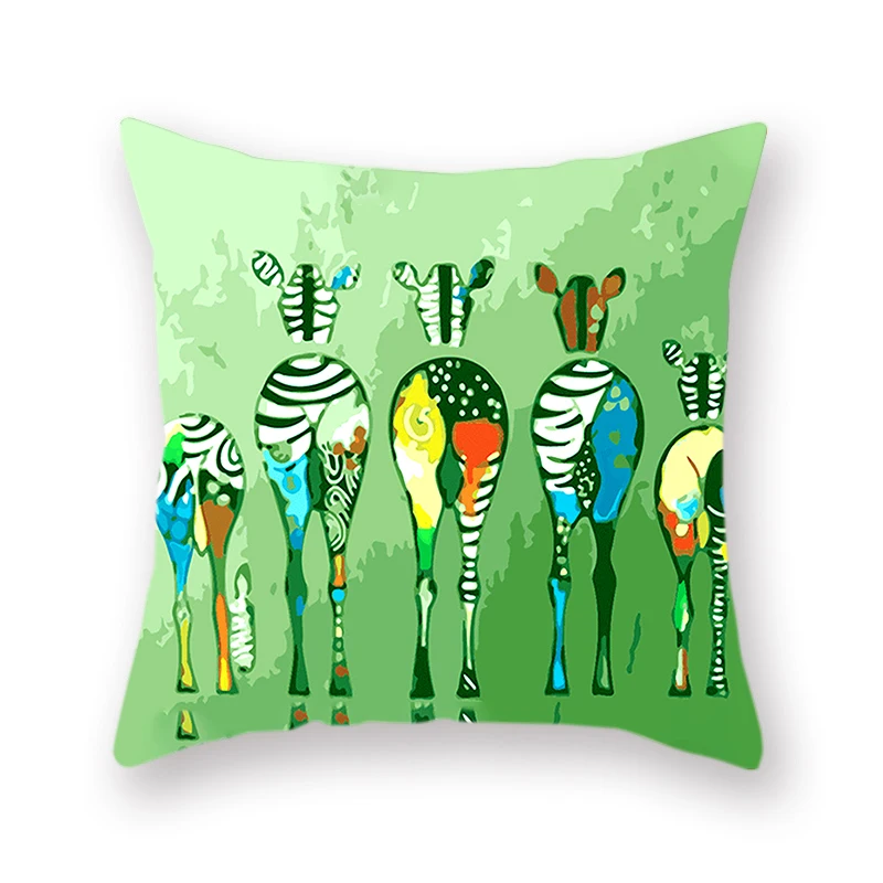 Kreatívne Zvierat, Zebra, Žirafa, Kôň, Mačka Tlače Polyester Vankúš Retro Štvorcových Moderných Tatami Dekoratívny Vankúš 45X45cm