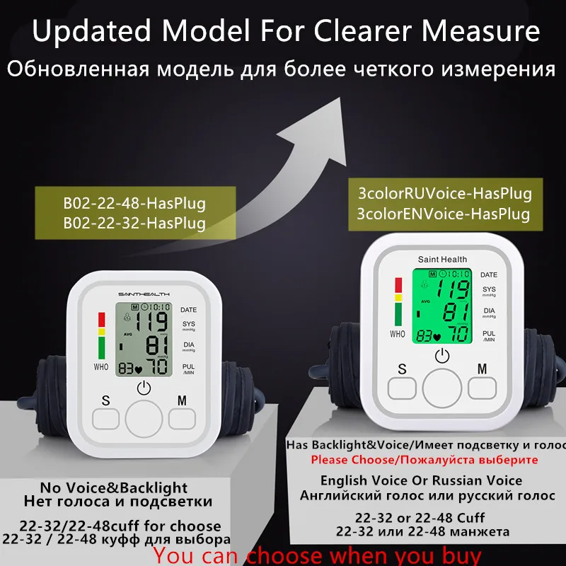 Krvný Tlak Automatické Digitálne Hornej Končatiny Krvný Tlak Monitor Tonometer Meter Stroj Zdravotníckych Zariadení Sphygmomanometer
