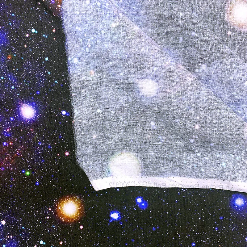 Krásne Bavlnenej Tkaniny Black spodnej Vesmír Hviezda Vzor Digital Print Šijací Materiál DIY Domáce Patchwork Šaty Oblečenie