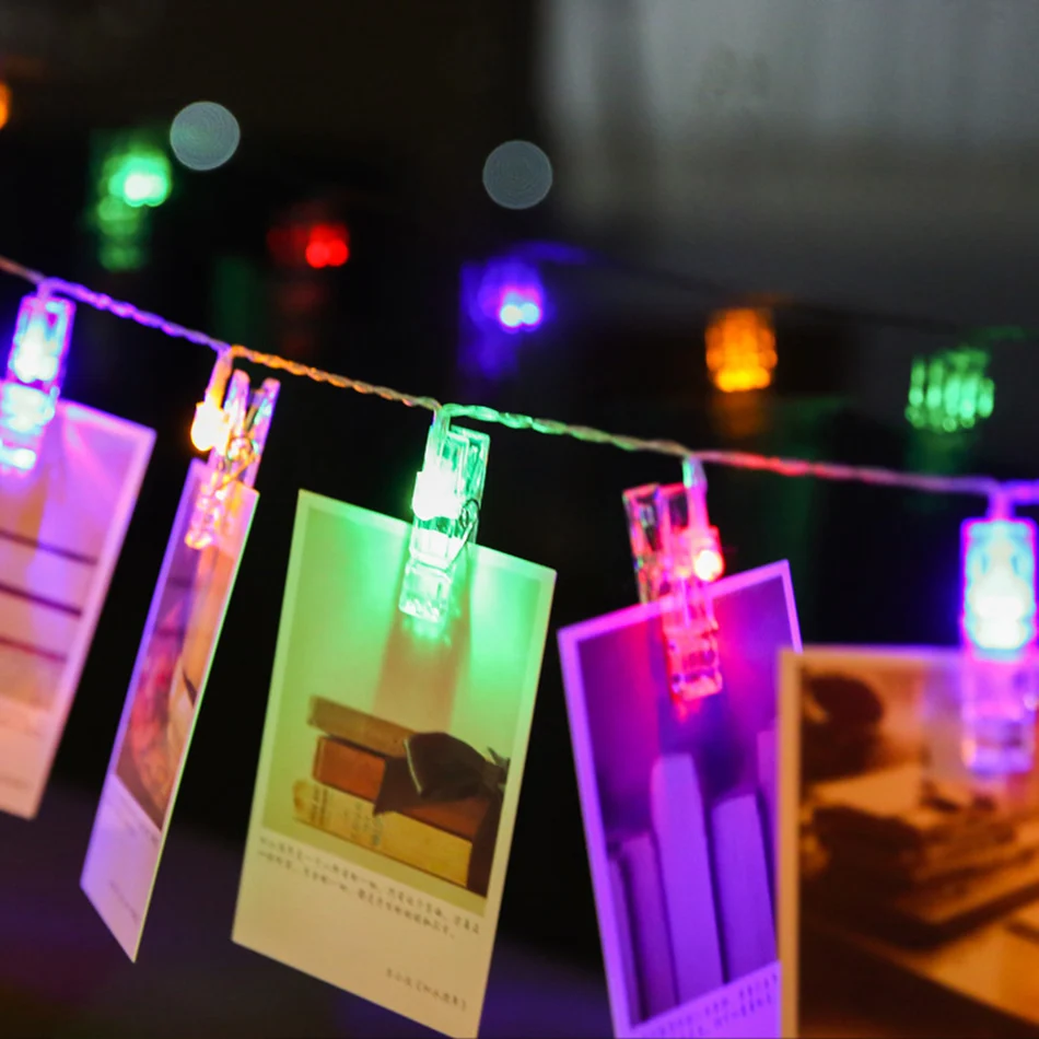 Krásne foto klip led reťazec svetlo s viacerými farba led svetla pre svadby, výročia,narodeniny, party, svetlo, miestnosti dekorácie