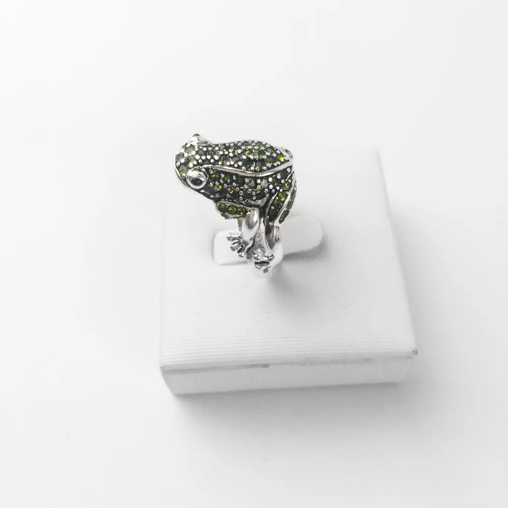 Krúžok Elegantná Zelená Žaba, Módne Šperky 925 Sterling Silver Trendy Strany Darček pre Ženy, Mužov Chlapec Dievčatá Milenca 2018 Nové