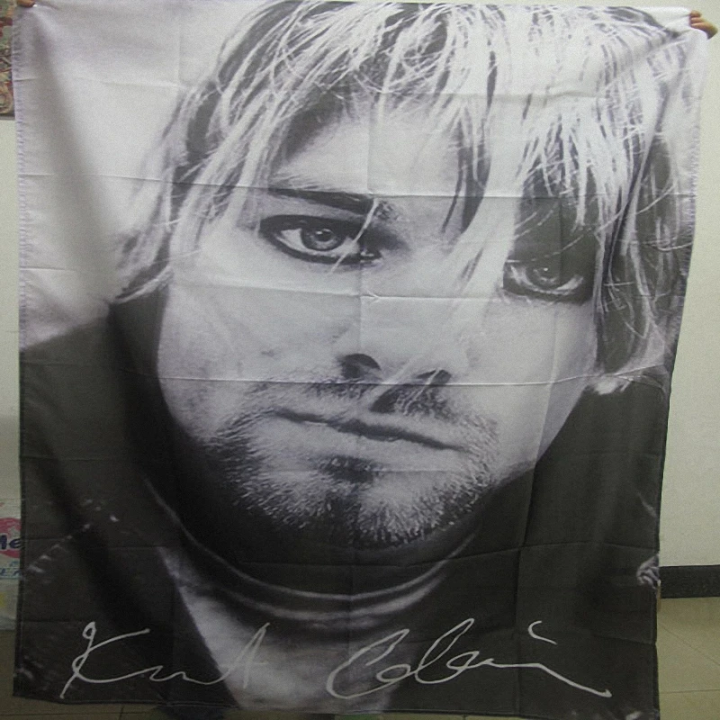 Kurt Cobain Rocková Skupina Tím Logo Handričkou Plagát Bannery Štyri-Jamkové Vlajka Koncert Svadobné Hostiny, Hudba Party Dekorácie