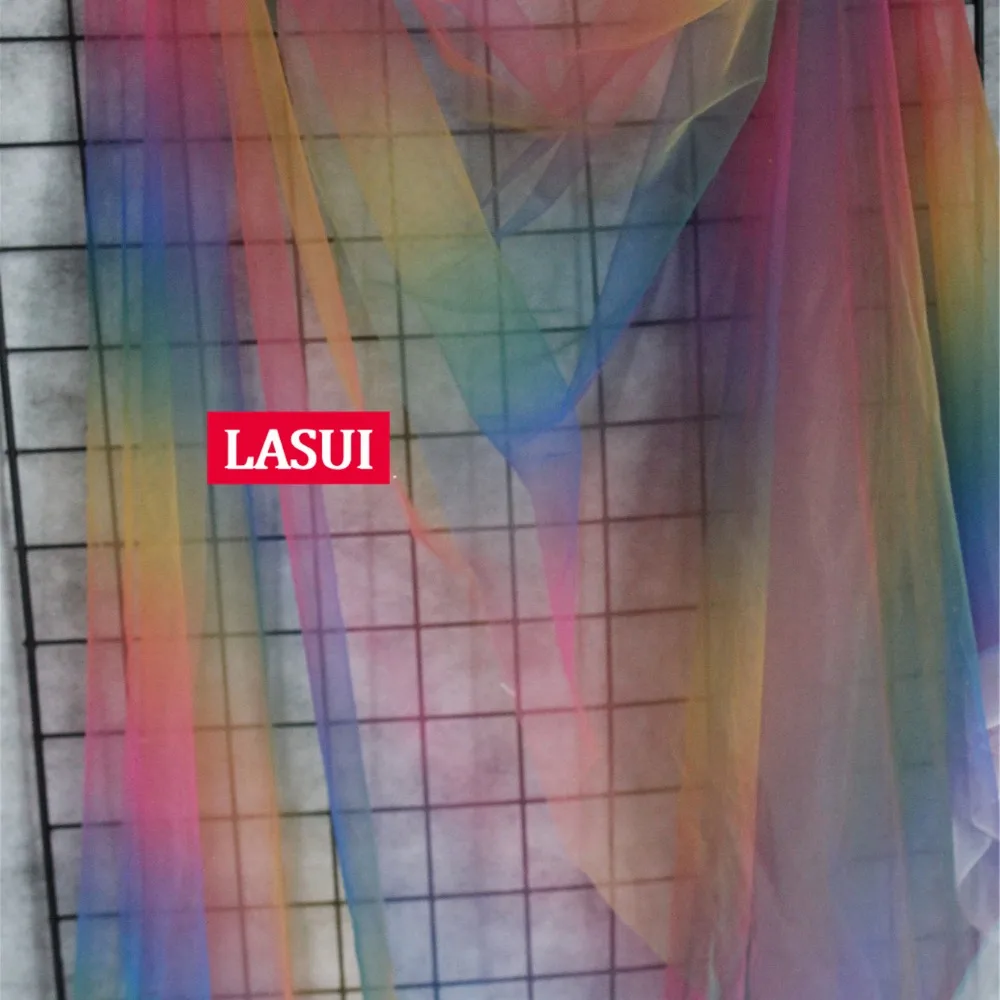 LASUI 1y/1lot veľmi krásna Dúha Gradient mäkké Šifrované čistý oka Transparentné romantická Svadba /Večerné šaty Textílie F0024