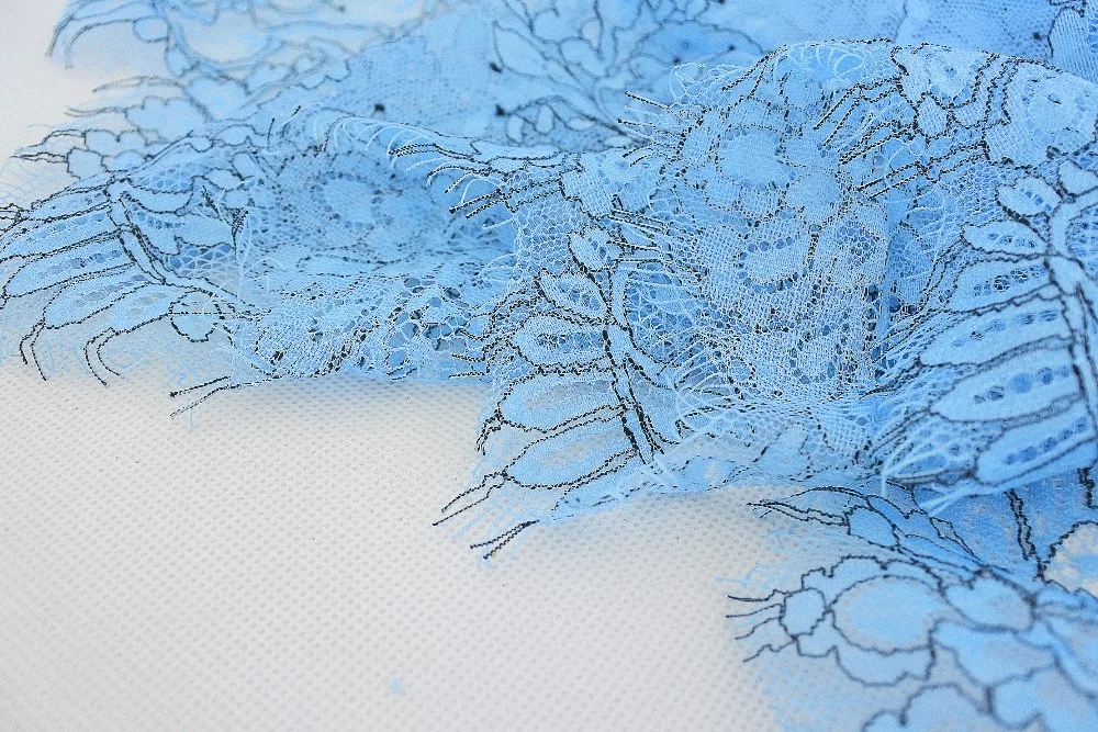 LASUI Top 1,5 m*3 m=1piece modrých rias čipky mäkké textílie pre ženy šaty textílie DIY accessoriesQ013#