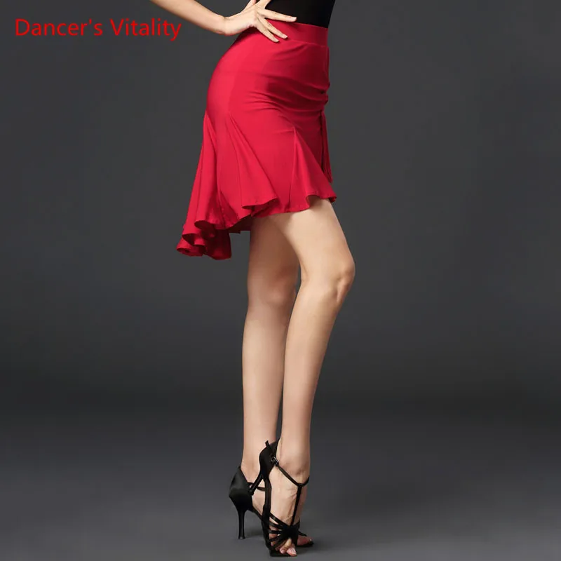 Latinskej Tanca Dospelé Samice Sexy Sukne Praxi Oblečenie Nový Spoločenský Samba Cha Cha Tanečné Oblečenie Výkon Lotus Leaf Sukne