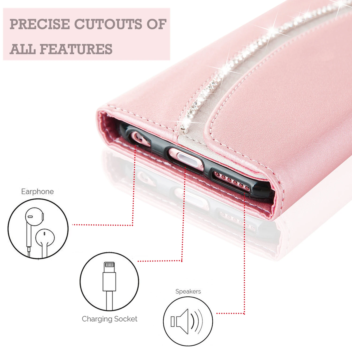 LCHULLE Luxusné Retro Crystal PU Kožené Peňaženky a púzdra pre IPhone 11 Pro XS MAX XR X 6 6 7 8 Plus 12 Mini Card Sloty Zadný Kryt