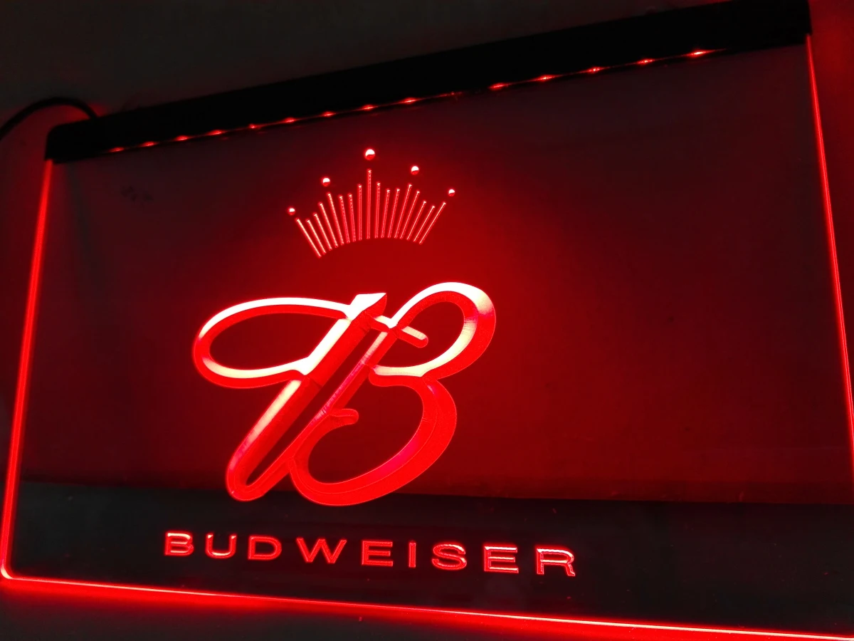 LE006 - Budweiser Kráľ Pivo Bar, Pub Club LED, Neónové Svetlo, Prihláste domova remeslá