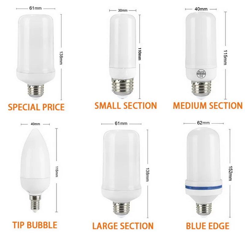 LED Plameň Lampy E27 E26 B22 E12 E14 Žiarovky Plameň Účinok Lampy Blikanie Emulácia 3W 5W 7W 9W Dekor Lampa AC85-265V nové