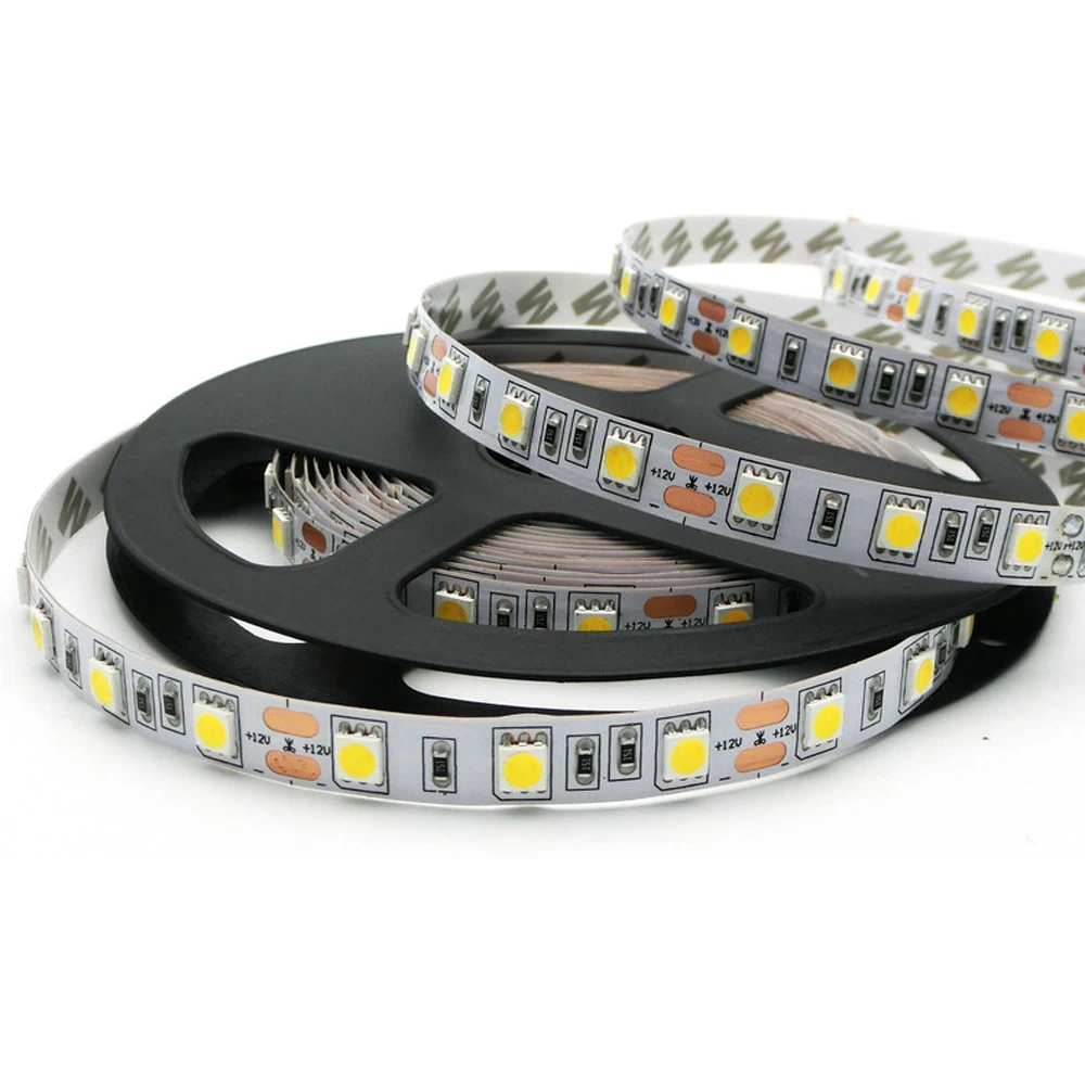 LED Pásy 5050 Black/White PCB DC12V Flexibilné LED Svetlo, 60 LED/m 5m/veľa RGB 5050 LED Pásy.5m/veľa
