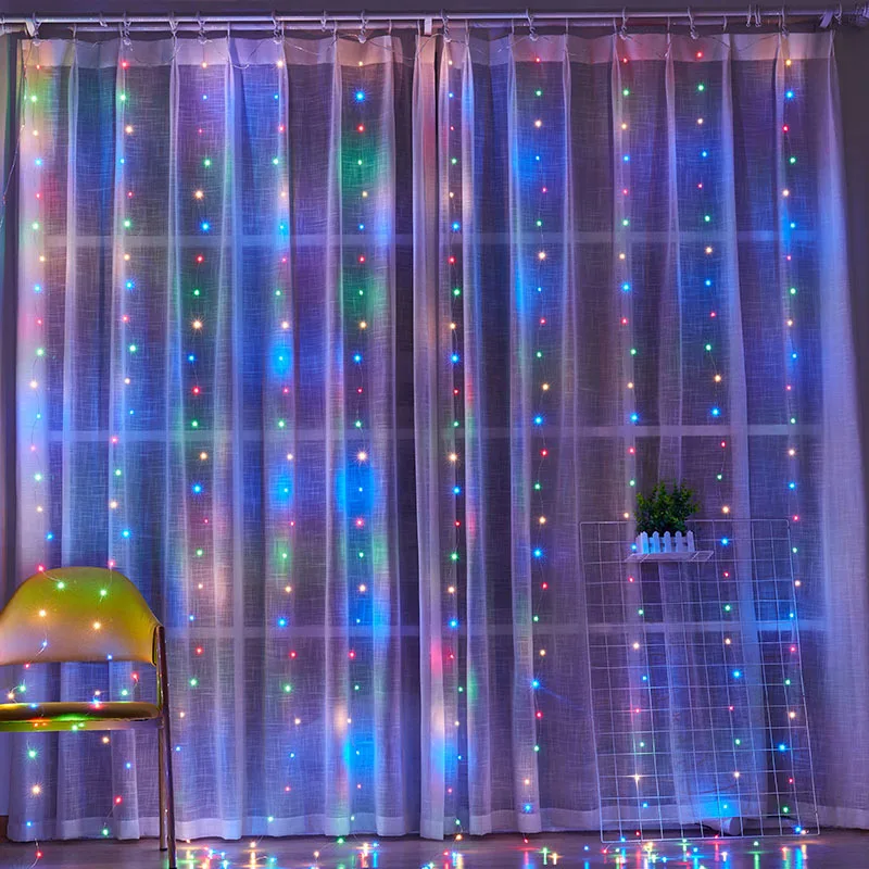 LED Reťazec Svetlá na Vianočné Rozprávky Okno Opony Svetlá, USB, Diaľkové Ovládanie Nočné Svetlo pre Svadba, Vianoce, Nový Rok Navidad Dekor