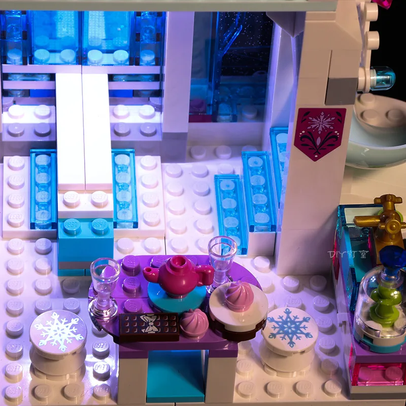 LED Svetla Kit Priateľmi série Fit Lego 43172 41148 Elsa Magické Ice Palace Stavebné Bloky (iba LED Svetlo )