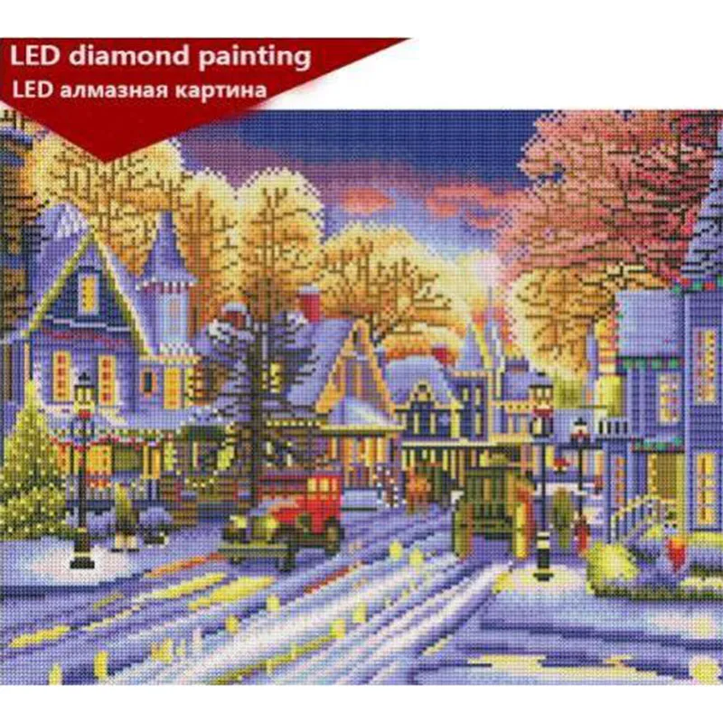LED Svetlo Plné Kolo Vŕtať 5D DIY Diamond Maľba 