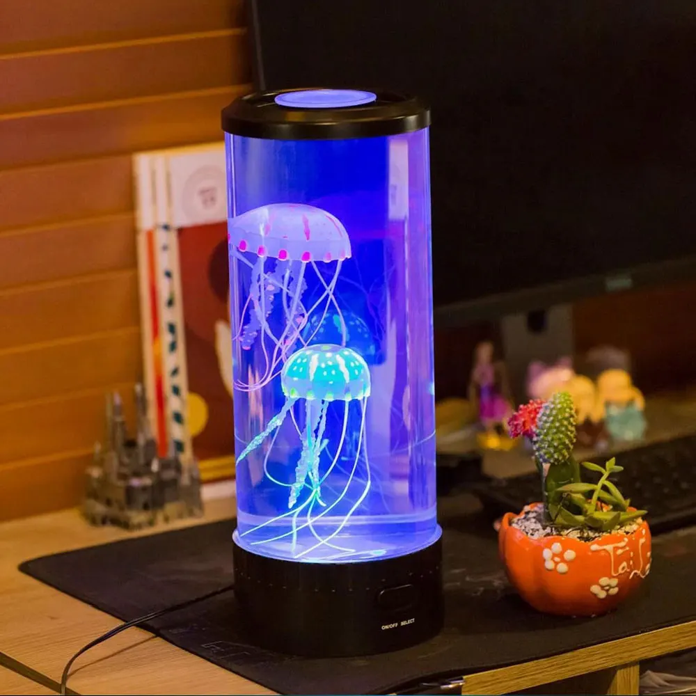 LED Veža Medúzy Lampy, Nočné Svetlo USB Náladu Stôl Nočné Čítanie Fantasy Akvárium Hypnotické Farby Domova