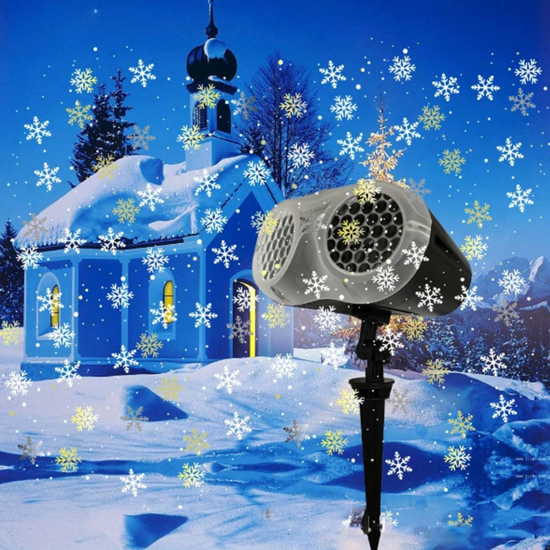 LED Vianočná Vločka Laserový Projektor Sneženie Outdoor Záhrada Krajiny Lampa
