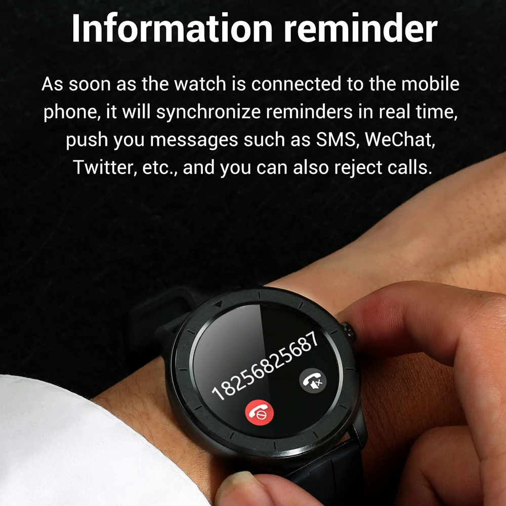 LEMFO T6 Smart hodinky mužov HD Full kolo Displeja Vodotesný IP68 Prispôsobiť Hodinky Smartwatch Dlhý Pohotovostný Pre Android IOS