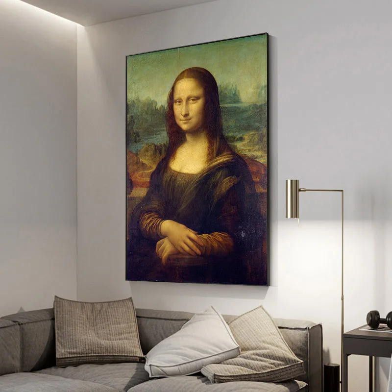 Leonardo Da Vinci Je Mona Lisa Smile, olejomaľba na Plátne, Plagáty a Tlač Stene Obraz Známeho diela pre Obývacia Izba Dekor