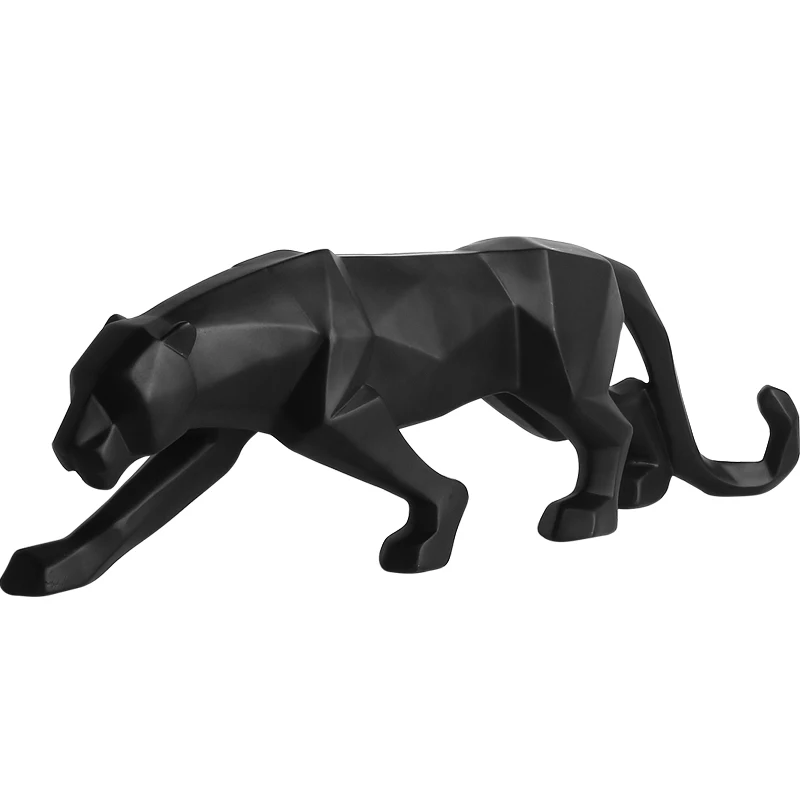 Leopard Živice Socha Model Office Bar Black Panther Remesiel Ozdoby Zvierat Origami Abstraktné Geometrické Sochy A Dekorácie