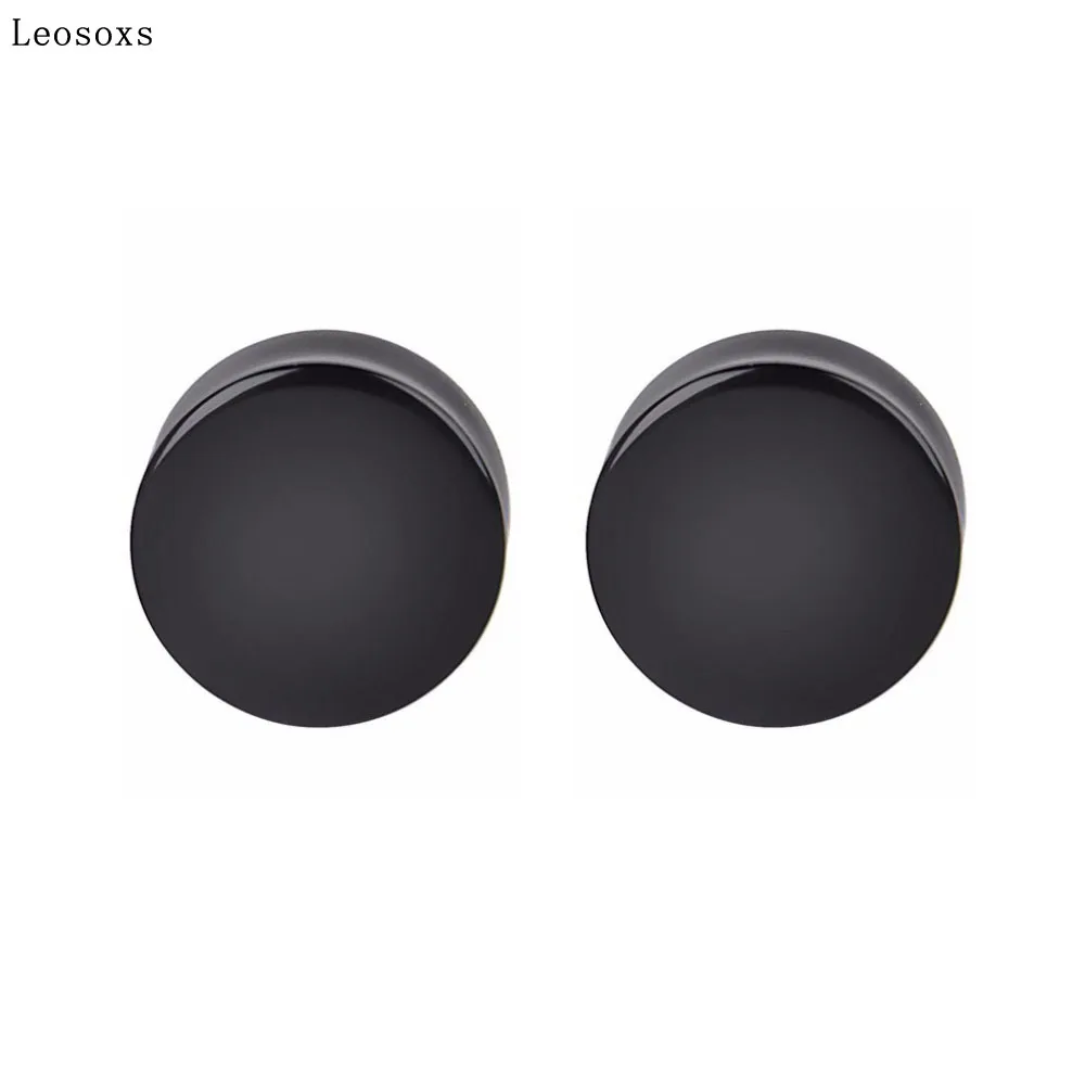 Leosoxs 2ks Zahraničného Obchodu Hot Predaj Obsidian Ucho Auricle Prírodného Kameňa Ucho, Ušnica Nádherné Šperky, Piercing 5-25 mm