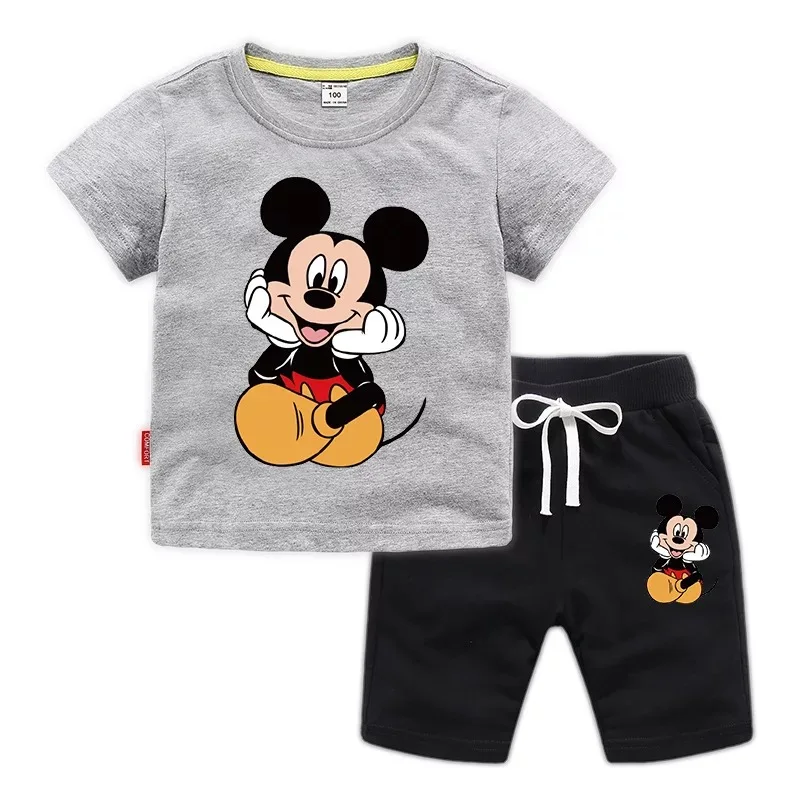 Letné Baby Boy Oblečenie Bavlnené tričko, Nohavice Dievčatá Oblečenie Set sa Mickey Mouse Športové Obleky, detské Oblečenie, Detský Oblečenie