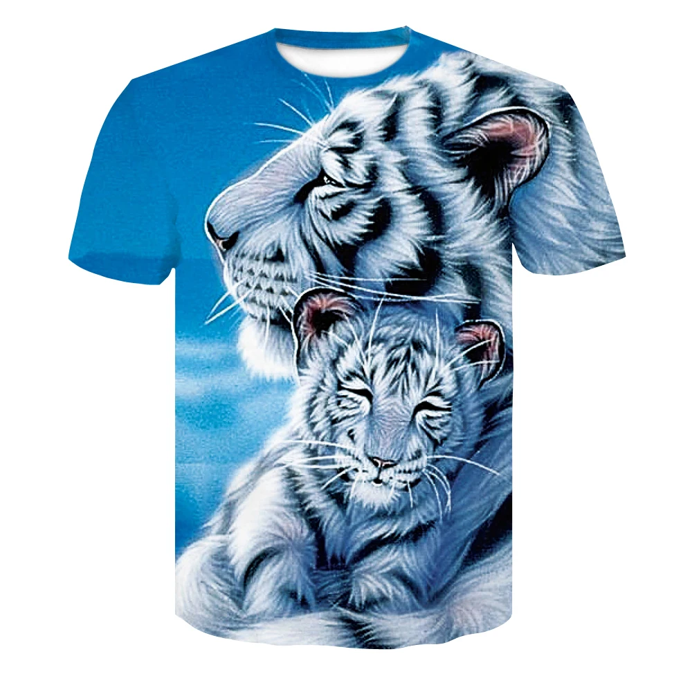 Letné Novej pánskej 3D Vytlačené T shirt Vonkajšie Bežné Shortsleeved 3D vytlačené tiger T shirt 2020 Fashion Street v pohode krátky rukáv