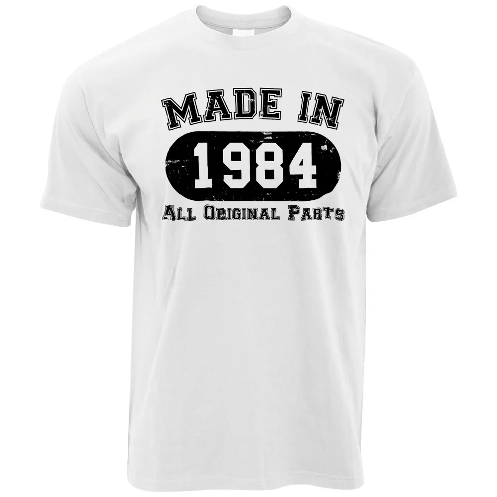 Letné Nový Dizajn Bavlny Muž Tee Tričko Projektovanie Narodeniny Mens T-Shirt Vyrobené V Roku 1984 Všetky Originálne Diely Darček Novinka Čaj