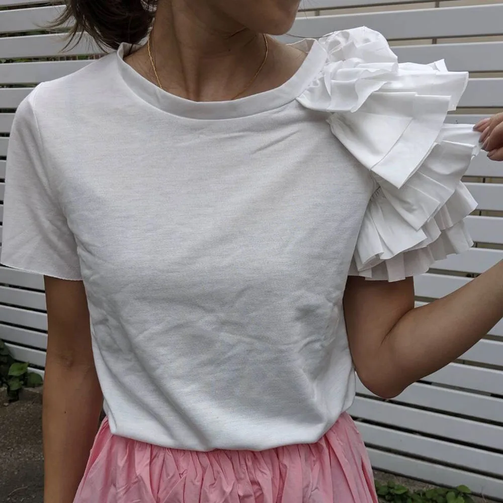 Letné Príležitostné Voľné T-shirt 2020 Módne Japonsko Mladé Dievča Obyčajný Femme Dizajn Tee Jednoduché Topy Office Lady Práce Tričko Minimalizmus