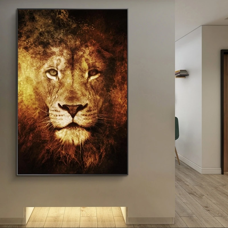 Lev z Júdovho Plátno Umenie Plagáty A Vytlačí Abstraktné Lions Head Zvieratá Obrazy na Stenu Nordic Umenie Cuadros Obrázky
