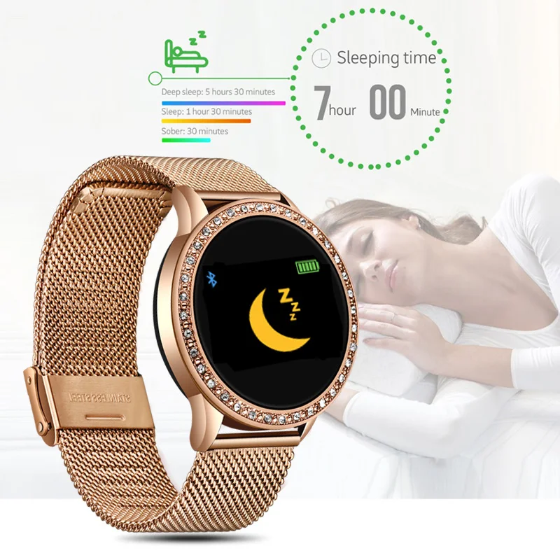 LIGE Smart Hodinky Ženy OLED Farebný Displej Monitora tepu Dámske hodinky Módne Fitness Šport Tracker Smartwatch Inteligentný náramok