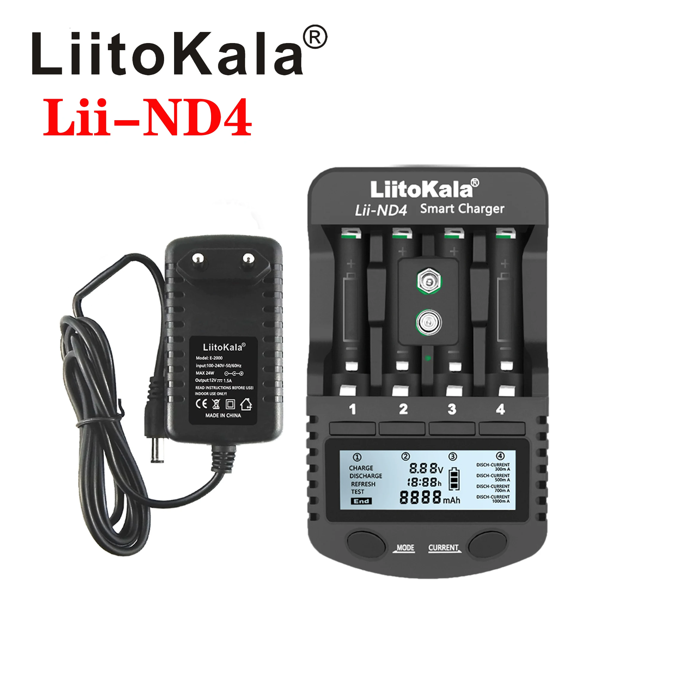 LiitoKala Lii-ŽÚ4 1.2 V, NiMH LCD nabíjačky AA AAA nabíjačku LCD displej a otestovať kapacitu batérie 1.2 V, aa, aaa a 9V batérie